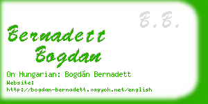 bernadett bogdan business card