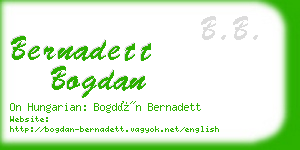bernadett bogdan business card